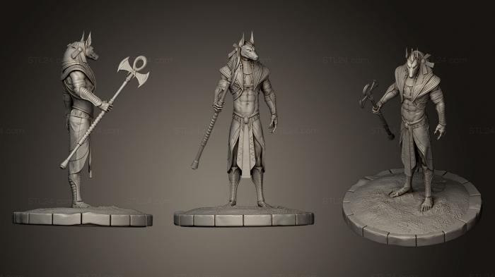 Статуэтки герои, монстры и демоны (Анубис 3, STKM_0413) 3D модель для ЧПУ станка